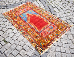 Antique Rare Turkish Rug 38” x 60” Collector’s Item Fragment Mudjur Wool Rug