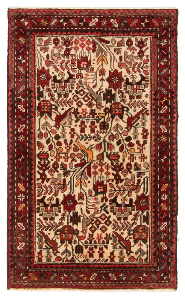 Vintage 2'6" x 4'1" Traditional Hand Knotted Vegetable Dye Wool Area Rug