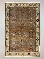 Distressed Turkish Rug 215×140 cm wool Vintage shabby Tribal Brown, Red, Beige