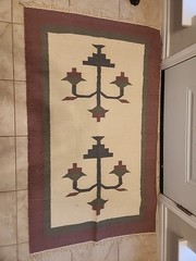 Vintage Traditional Hand Made Oriental Indian Cream white Wool Rug 5×3 ‘