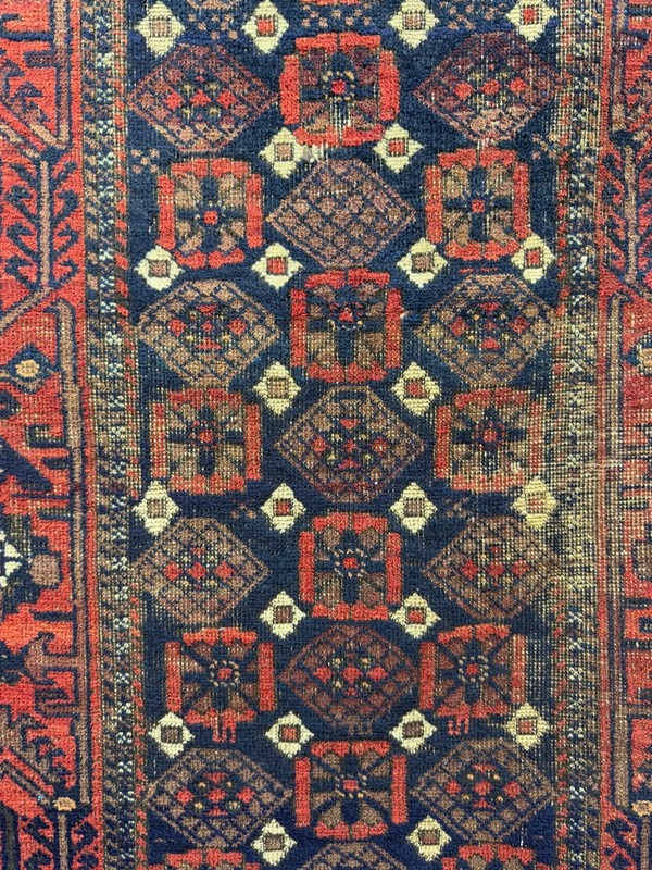 Vintage Beautiful Hand Knotted Distressed Worn Oriental Wool Rug 148x86 Cm gallery
