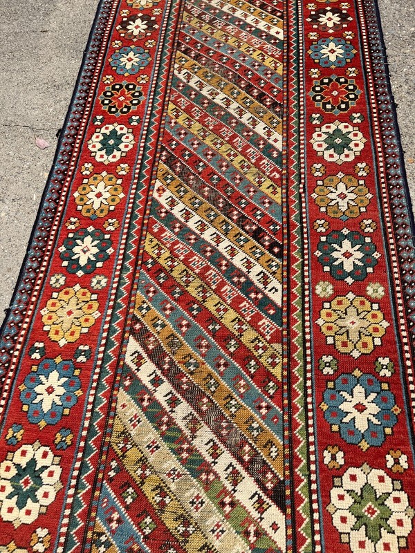 Antique 19th Century Gendje Caucasian Runner Rug 2'11" x 11'7" gallery