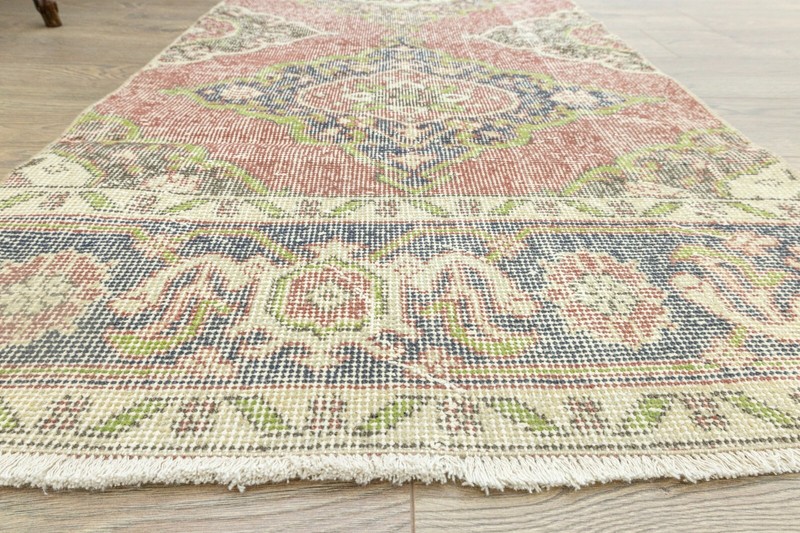 Vintage Turkish Oushak Runner – Organic Wool – Muted Coral Tones – 2'8" x 12'10" gallery