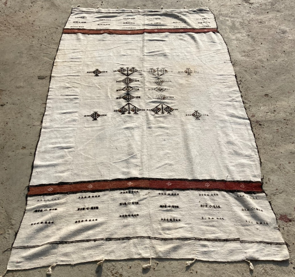 Vintage Handmade Traditional Beautiful African Kilim Floor Rug Carpet 210x108 cm