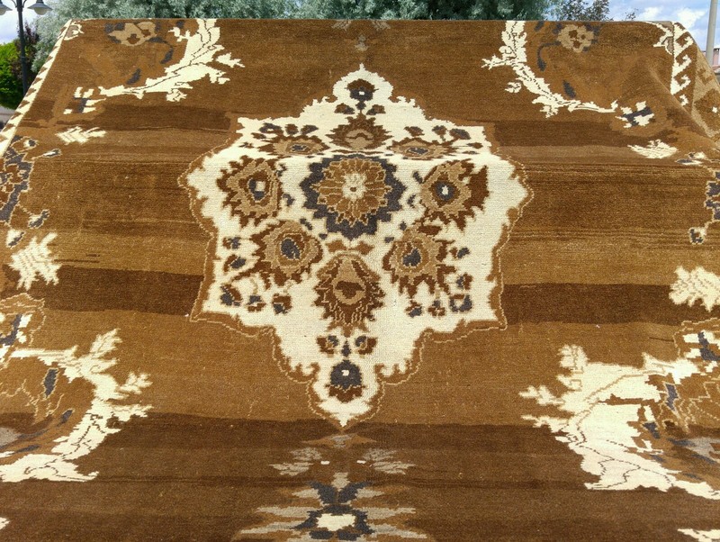 Vintage 1950-1960's Wool Pile Ushak Rug 6' x 9' gallery