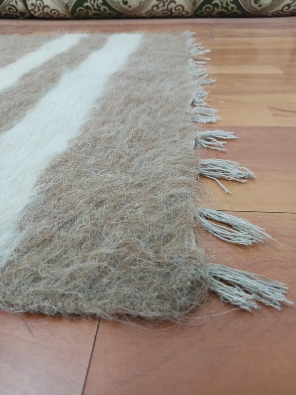 White Goat Wool Rug Geometric Turkish Rug Handmade Tribal Rug Free Shipping Rug gallery