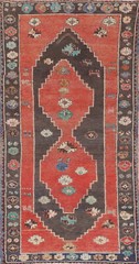 Geometric Tribal Traditional Rug 4×8 ft Handmade Wool Vintage Nomadic Carpet