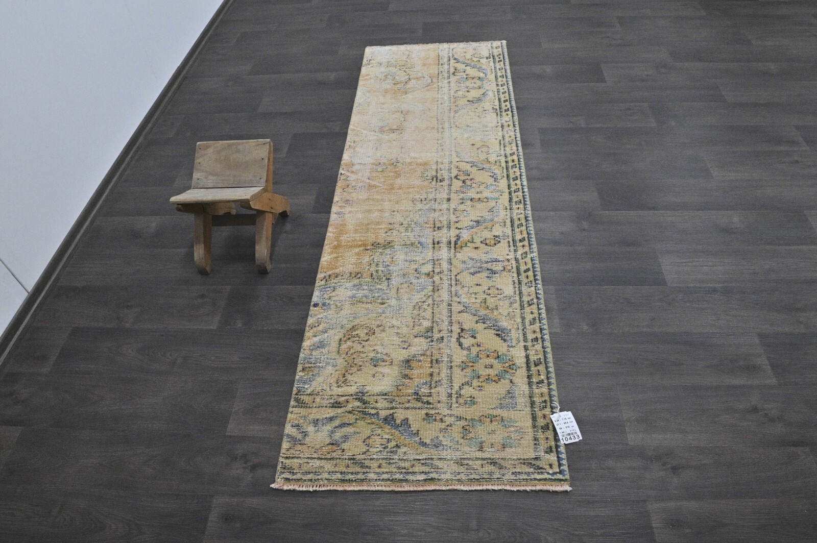 Vintage Turkish Runner Rug 2x7ft Wool Anatolian Handmade Hallway Oushak ORANGE gallery