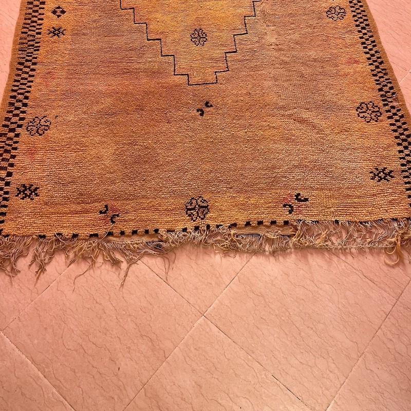 Vintage Rug 100% Natural Wool Handmade Rug From Morocco Minimalistic Berber Rug gallery