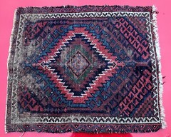 Authentic Antique Hand Knotted Afghan Khal Muhammadi Wool Area Rug 18″ x 21″
