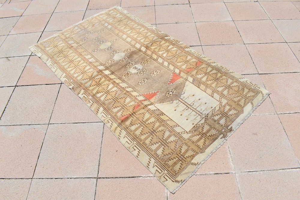 Muted Dye Oushak Rug 3'5'' x 6'4'' ft Turkish Anatolian Oushak Hand Knotted Rug