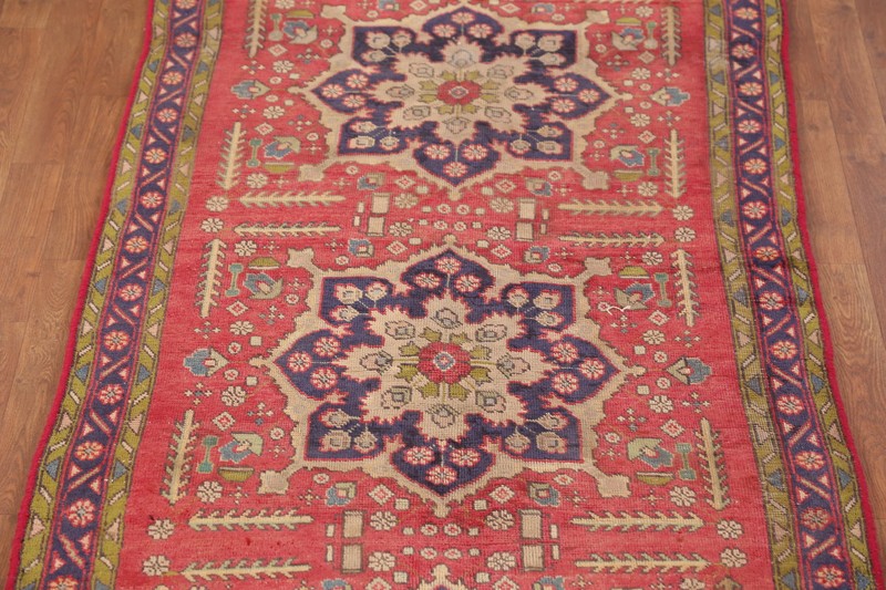 Handmade Pink Tebriz Hand-knotted Runner Rug Semi-Antique Carpet 4x12 gallery