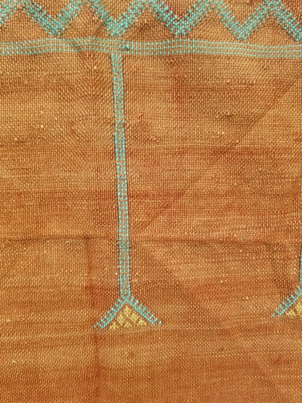Vintage Traditional Handmade Moroccan Cactus Kilim Rug 4.9x3.0ft gallery