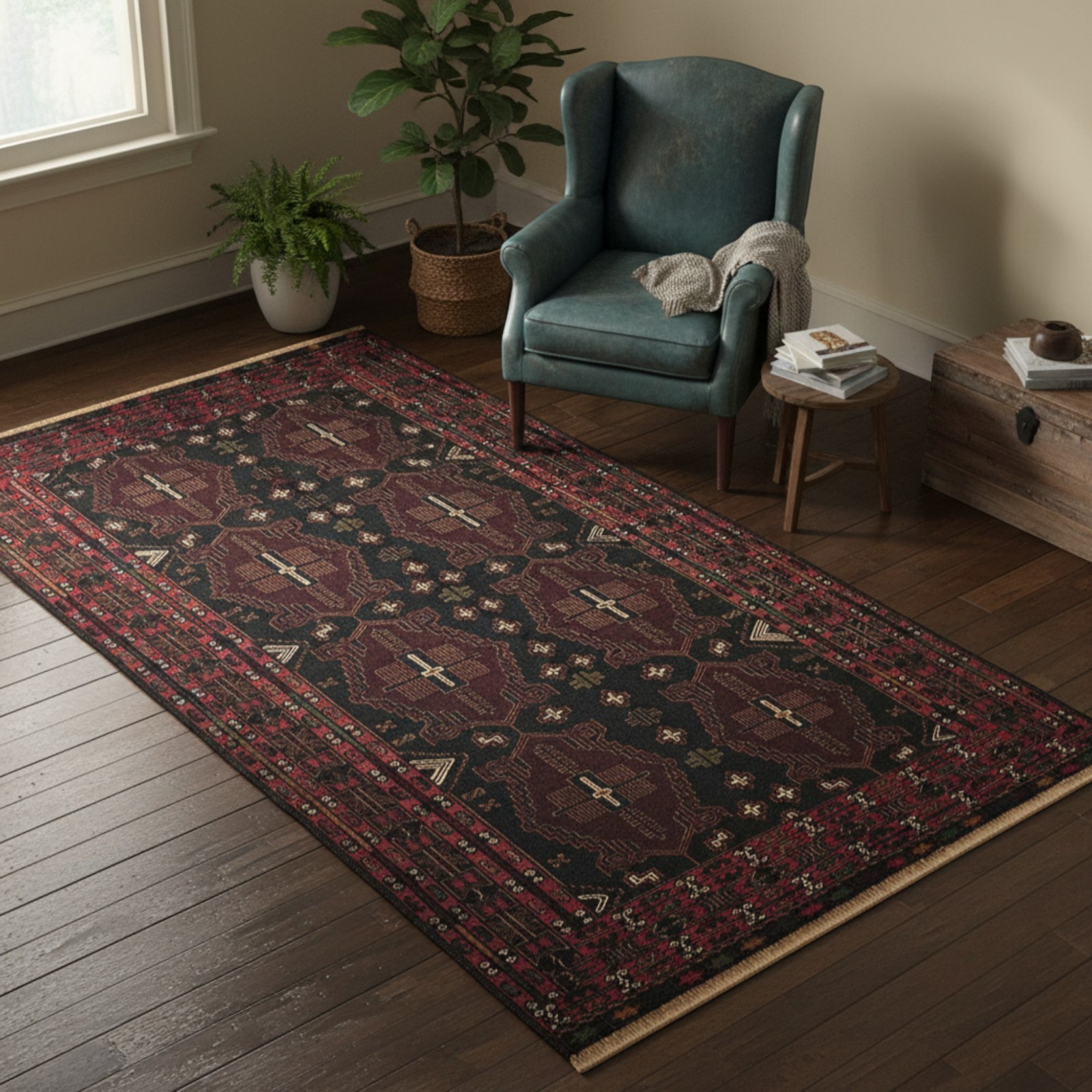 Handmade Adreskan Sumak Kilim Rug 4'3x7'2 Tribal Wool Vintage Turkish Style Rug gallery