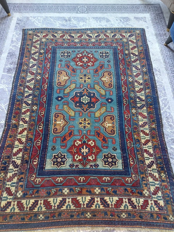 1850S Very Old Antique Kuba Rug Kazak shirvan Geometric Rug V Rare Finely Rug gallery
