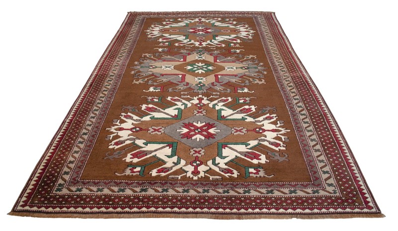 NOS 1960s 6'x10'2" Hand-Woven Turkish Anatolian Tribal Wool Rug | Unused Vintage gallery