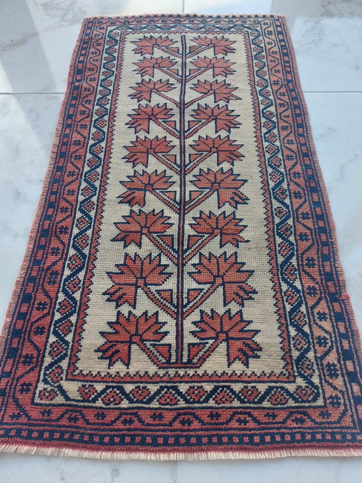 Antique Tree of Life Rug İncreadible Special Small Runner Rug Handmade Wool Rug gallery