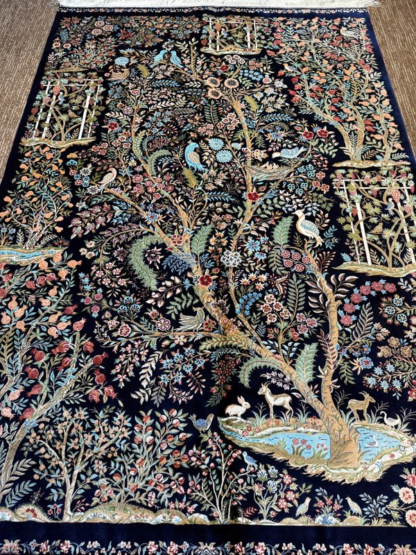 Silk Rug 3 x 5 feet Beautiful Dark Tree of Life Design High Quality Carpet gallery