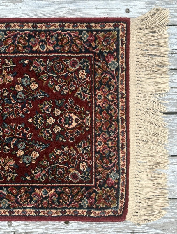 Rare VTG Karastan Red Sarouk #785 Wool Rug 2.2x 4 Permanently Mothproof USA Made gallery
