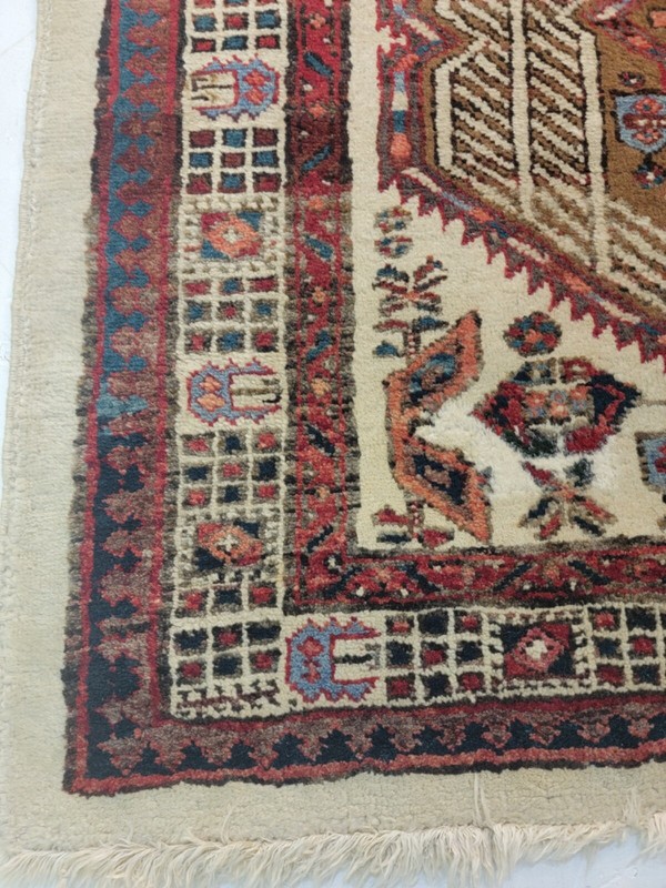 Antique Oriental Hand-Knotted Wool Runner Collectible Serapi Sarab 3'4" x 15'3" gallery