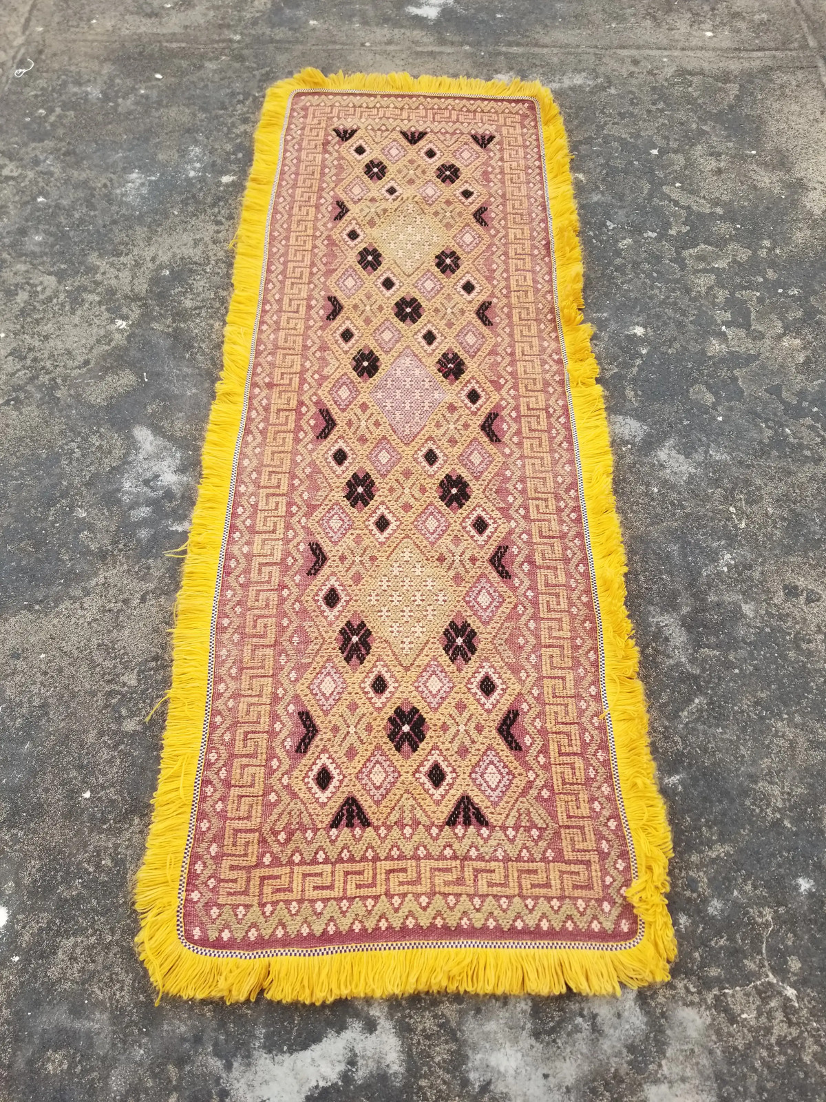 Vintage Traditional Handmade Moroccan Berber Wool Kilim Runner 6.4x2 ft gallery