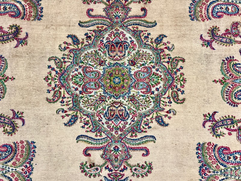 Vintage 10x12 Lavar Kirman Hand Knotted Wool Oriental Area Rug Large Cameo Peach gallery
