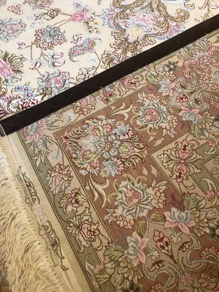 6 ft 7”x 9 ft 10” EXQUISITE 50RAJ HQ SILK Hand Knotted TABRIZZ Per Sian Rug gallery