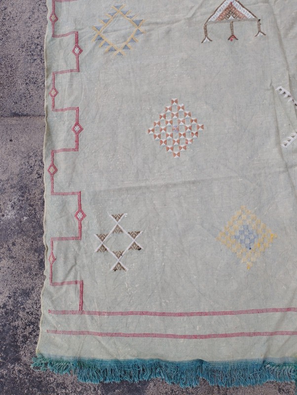 Vintage Handmade Moroccan Tribal Wool Kilim Rug 234x135 cm gallery