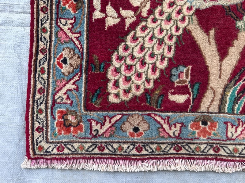 COLLECTORS' ITEM Stunning Vintage Peacock Peafowl Shikargah Pictorial Wall Hang gallery