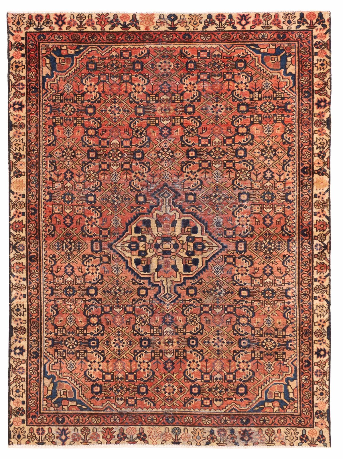 Vintage 4'4" x 6'1" Traditional Hand Knotted Vegetable Dye Wool Area Rug gallery