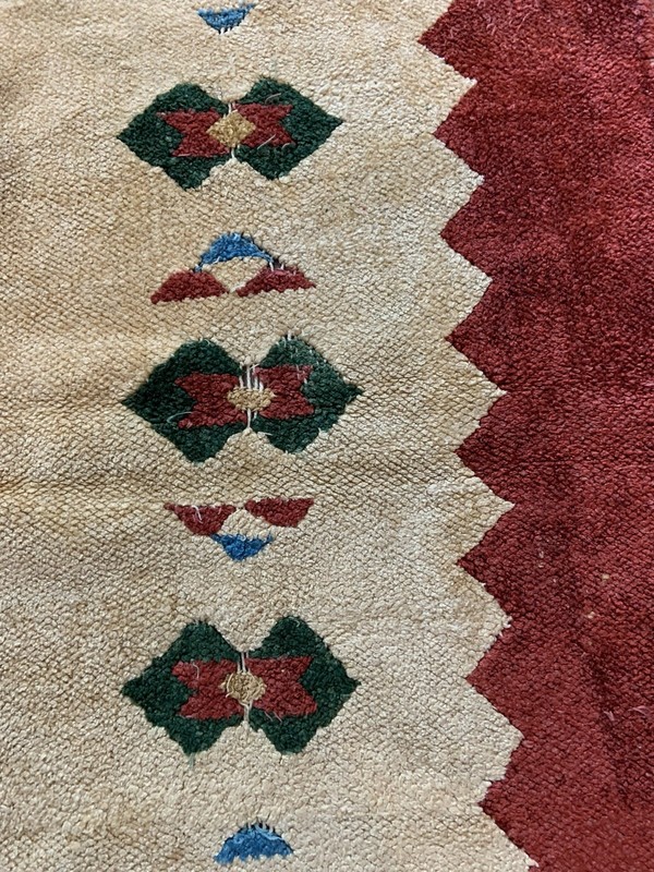 Vintage Turkish Kilim Rug 44”x27” Handwoven Wool Beautiful Colors Rust Tones gallery