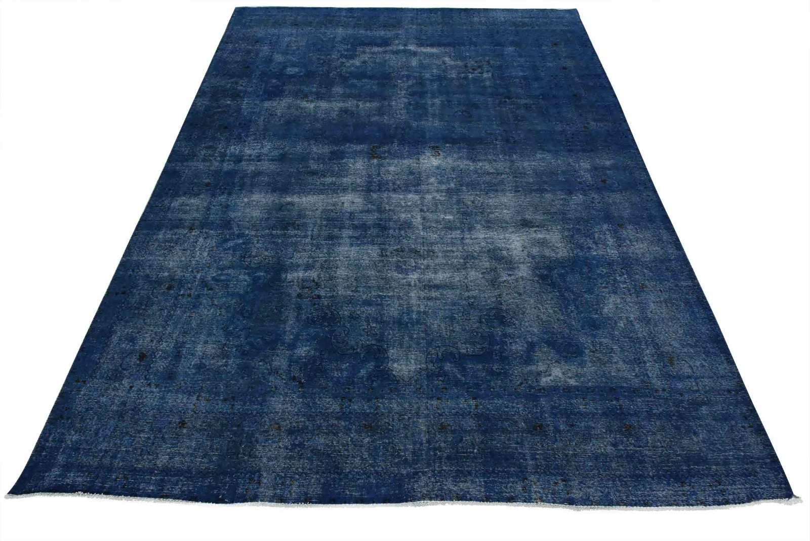 Tabrizi Rug 9’8” x 12’1” Blue Wool Vintage Overdyed Hand-Knotted Carpet gallery