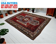 PRISTINE Unused 6’2″x8’4″ Turkish Area Rug | 1960s Hand-Knotted Wool Caucasian