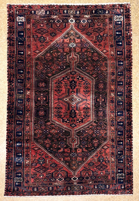 Vintage Hamedan Hand Knotted Wool Runner Rug 5x10 Tribal Oriental Area Rug Brown gallery