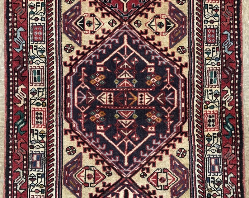 Vintage Sarab Oriental Tribal Bird Runner Rug 2'6"x9'11" Hand Knotted Wool Ivory gallery