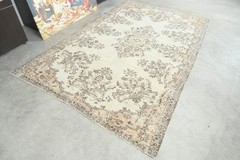 antique turkish rug 6×9 vintage oushak carpet hand-knotted boho decor rug,1330