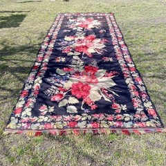 Large, beautiful antique carpet, circa 1900-1940, Ukraine.