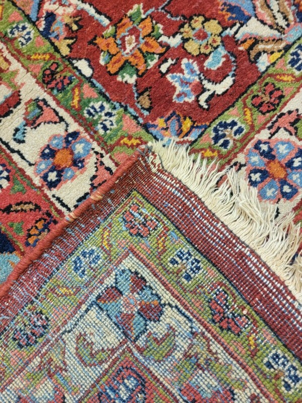 Antique Oriental Hand-Knotted Wool Area Rug Red/Navy Blue/Green/Blue 11'10" x 15 gallery