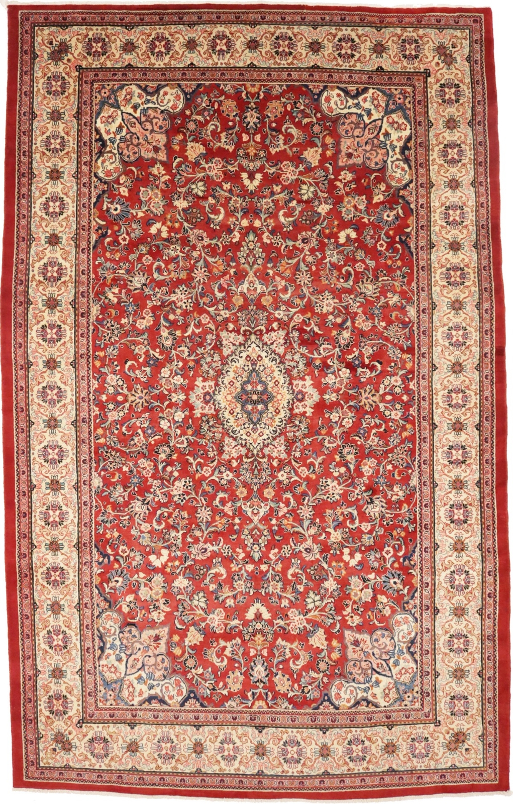Oversized Semi-Antique Handmade Wool Oriental Rug Classic Floral Carpet 10X16 ft gallery