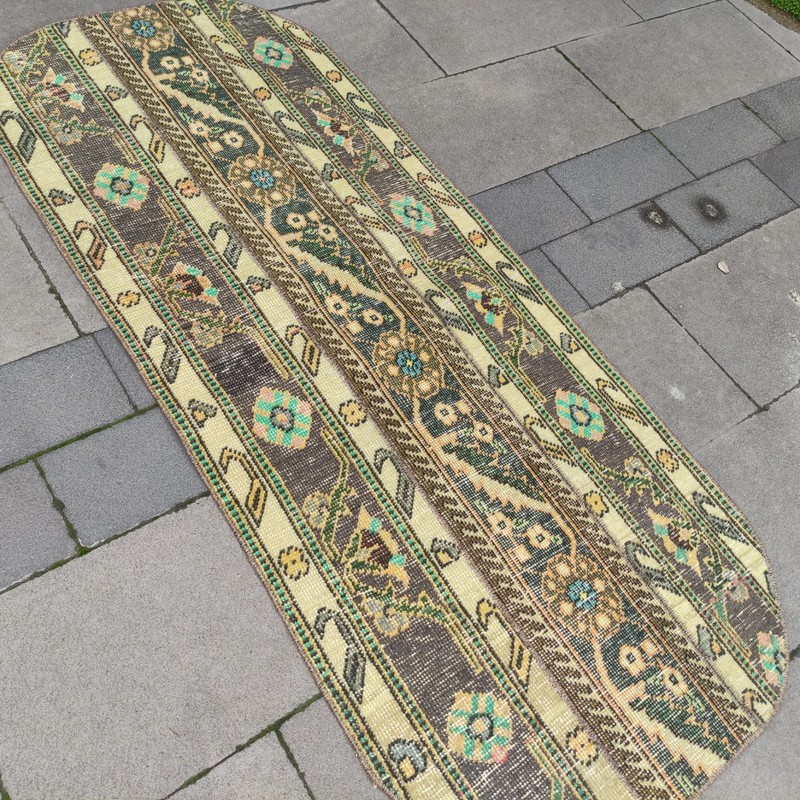2x5 Turkish oval rug 2.23 x 5.41 ft Vintage Handmade rug 68 x 165 cm runner gallery