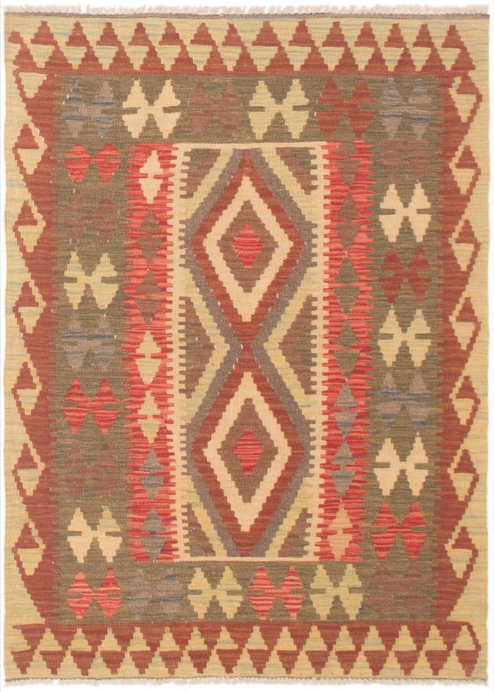 Vintage Hand Woven Area Rug 3'5" x 4'9" Traditional Wool Oriental Carpet