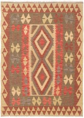 Vintage Hand Woven Area Rug 3’5″ x 4’9″ Traditional Wool Oriental Carpet