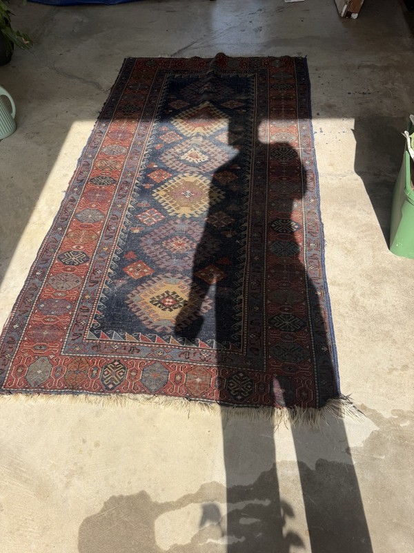 Authentic Hand Knotted Caucasian Kazak Wool Rug 4.8x8.6ft | Good Condition ! gallery