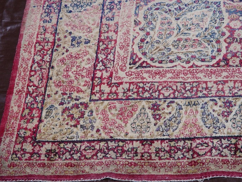 EXCELLENT ANTIQUE 1850s KERMANN HAND-KNOTTED WOOL SIGNED ORIENTAL RUG 8' x 10' gallery