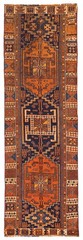 Vintage Hand-knotted Runner Rug 3’5″ x 10’11” Traditional Oriental Wool Carpet