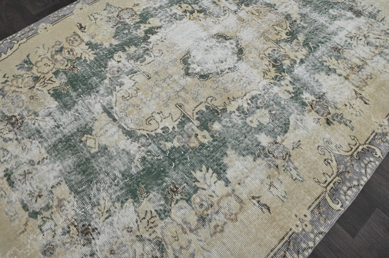 Oushak Turkish Vintage Rug 6x8 Kilim Rug Anatolian Handmade Boho Decor BEIGE gallery