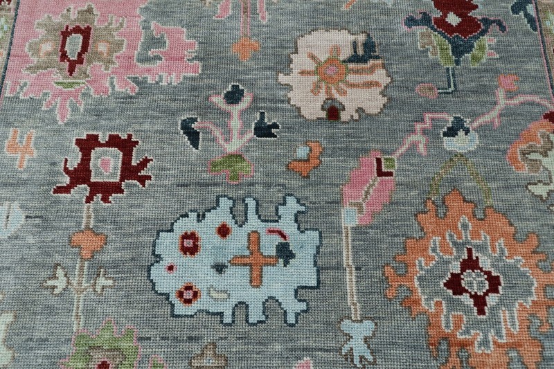 9x12 ft Gray/ Ivory Hand made Oushak Living Area Rugs, Oriental Floor Carpet gallery
