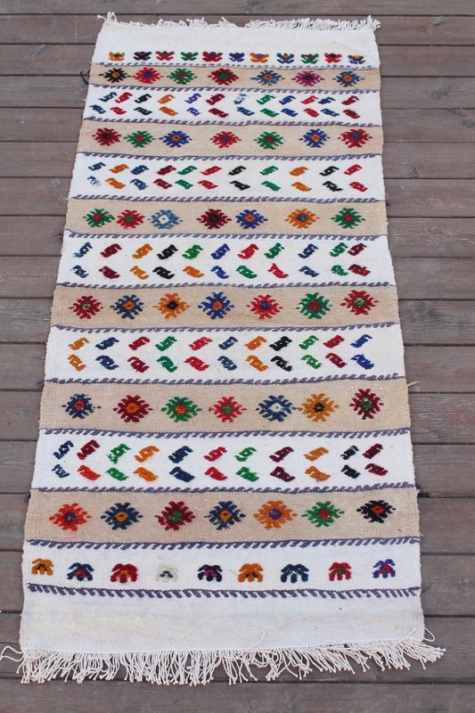 Turkish Kilim Rug 22''x51'' Hand Woven Konya Cicim Kilim 58x130cm Vintage Kilim gallery