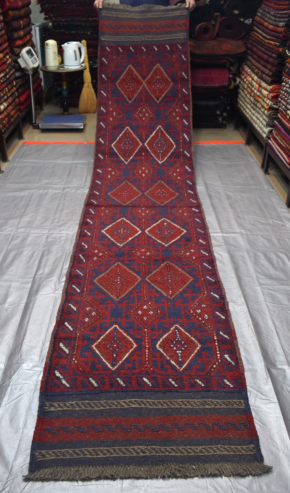Vintage Afghan Mushwani Runner Rug 2x12 Hand Knotted Wool Persian Style Hallway gallery