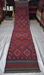 Vintage Afghan Mushwani Runner Rug 2×12 Hand Knotted Wool Persian Style Hallway